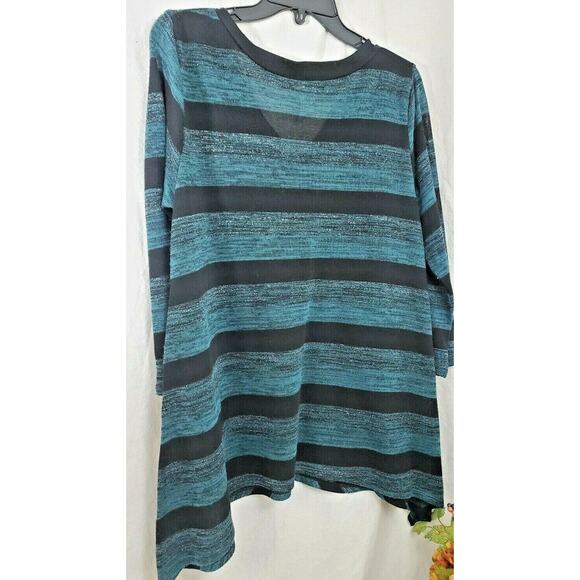 Y2k Only Nine Sweater Top XL Black V-Neck Sharkbite 3/4 Sleeve Shirt Womens Size - Picture 2 of 8